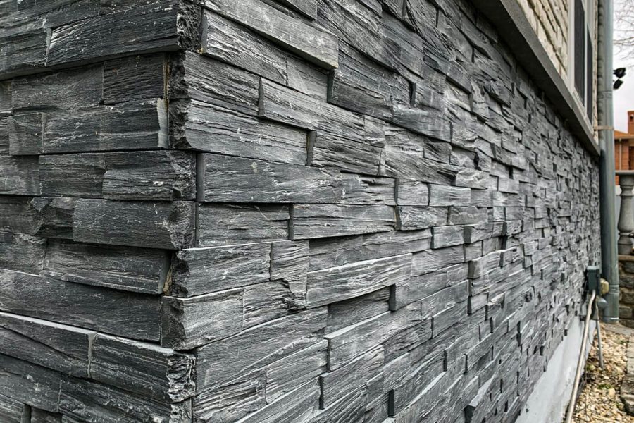 Outdoor custom stone veneer wall